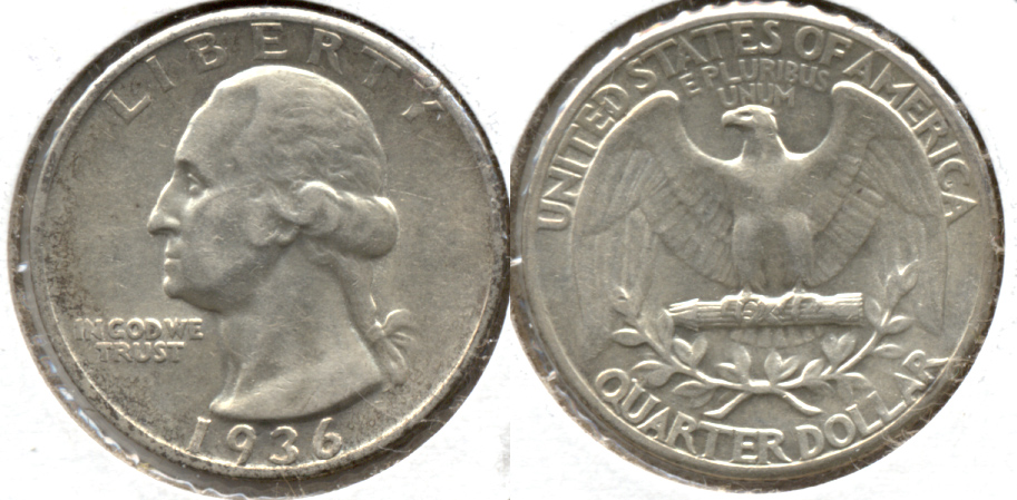 1936 Washington Quarter AU-50 a