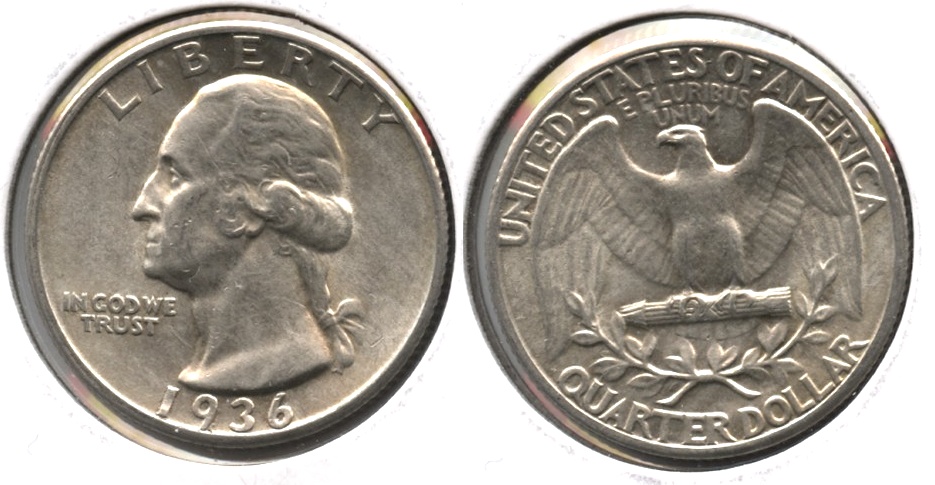 1936 Washington Quarter AU-50 b