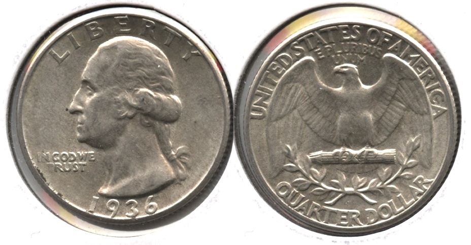 1936 Washington Quarter AU-50 d