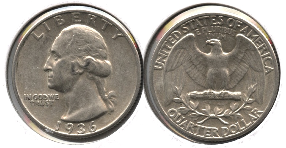 1936 Washington Quarter AU-50 g
