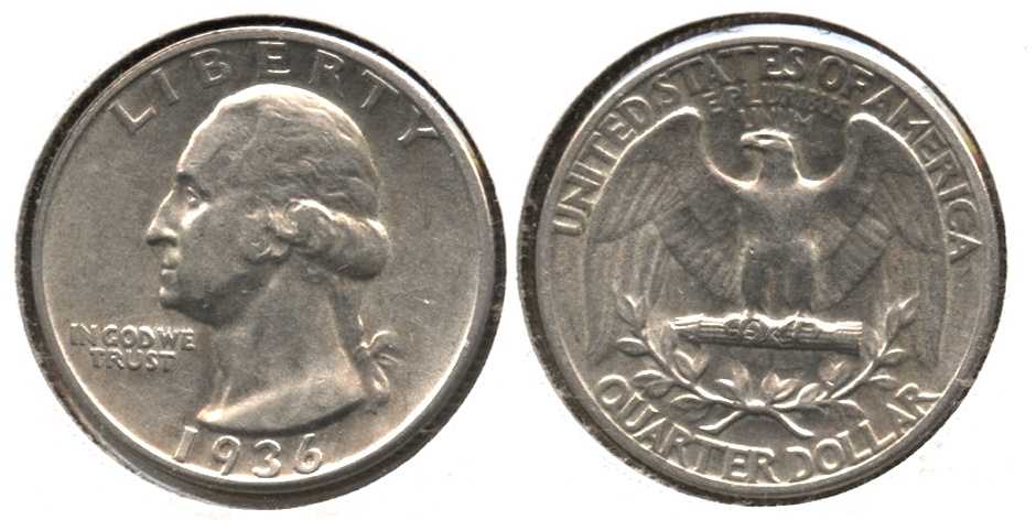 1936 Washington Quarter AU-50 h