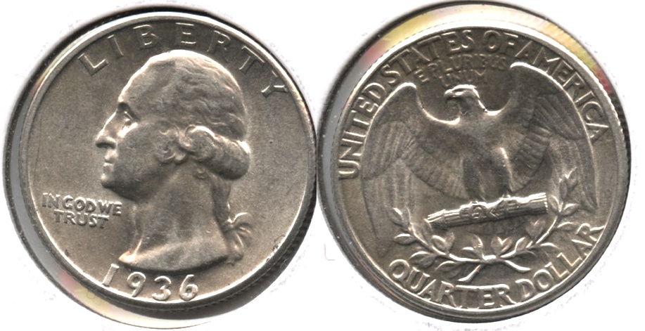 1936 Washington Quarter AU-50 j