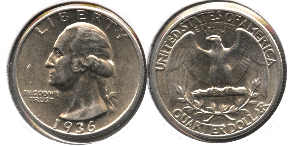 1936 Washington Quarter AU-55 c