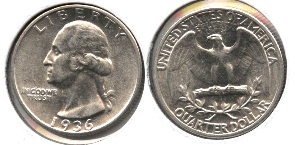 1936 Washington Quarter AU-55 f