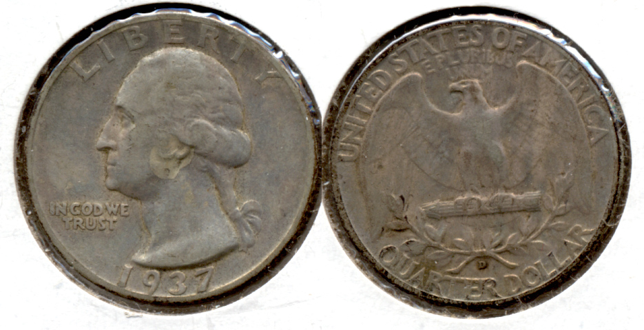 1937-D Washington Quarter VF-20