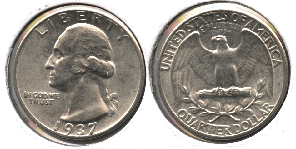 1937 Washington Quarter AU-55 a