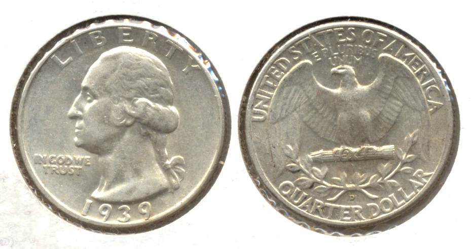 1939-D Washington Quarter AU-50 a