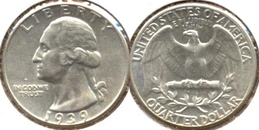 1939 Washington Quarter AU-50