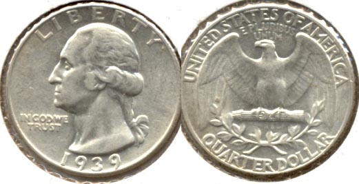 1939 Washington Quarter AU-50 c