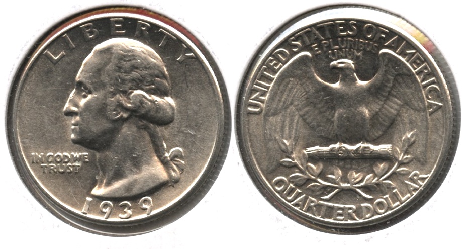 1939 Washington Quarter AU-50 m