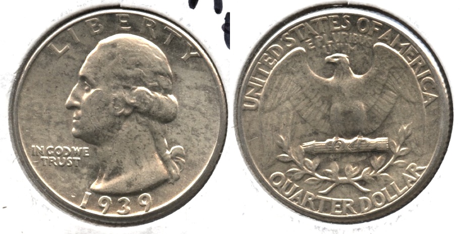 1939 Washington Quarter AU-50 n