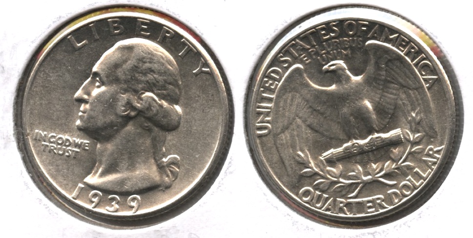 1939 Washington Quarter AU-50 o