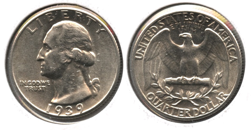 1939 Washington Quarter AU-50 r