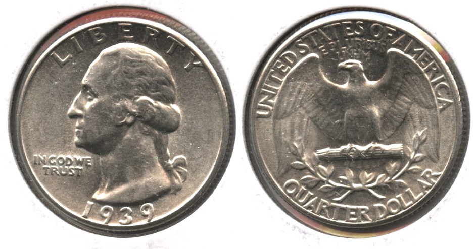 1939 Washington Quarter AU-50 s