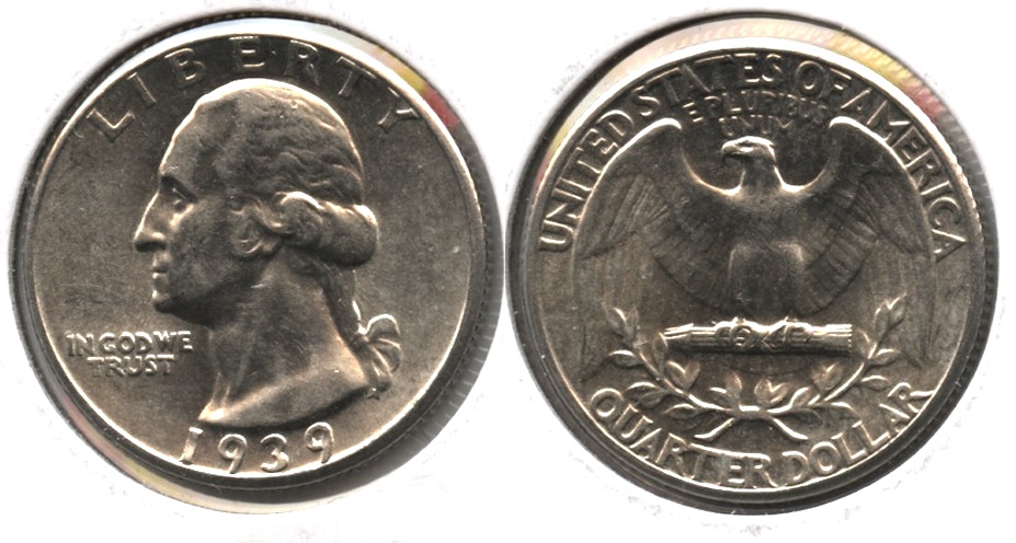 1939 Washington Quarter AU-50 u