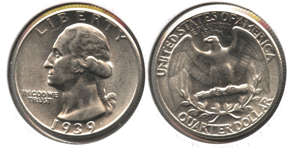 1939 Washington Quarter AU-55 b