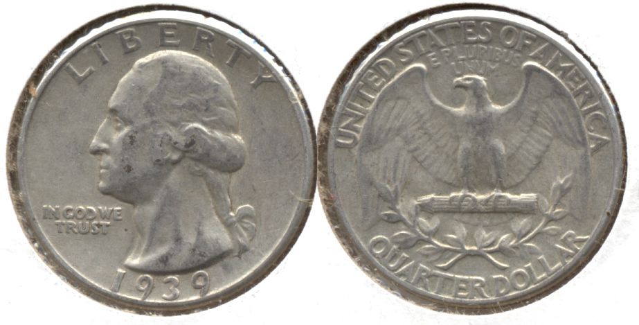 1939 Washington Quarter VF-20 b