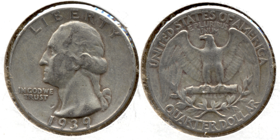 1939 Washington Quarter VF-20 d