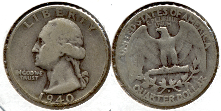 1940-D Washington Quarter VG-8