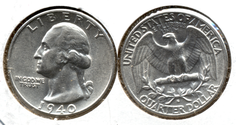1940-S Washington Quarter AU-50 c