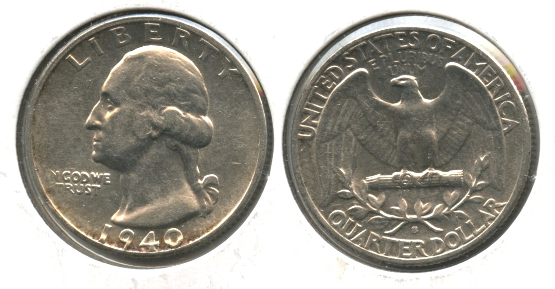 1940-S Washington Quarter EF-40 Cleaned