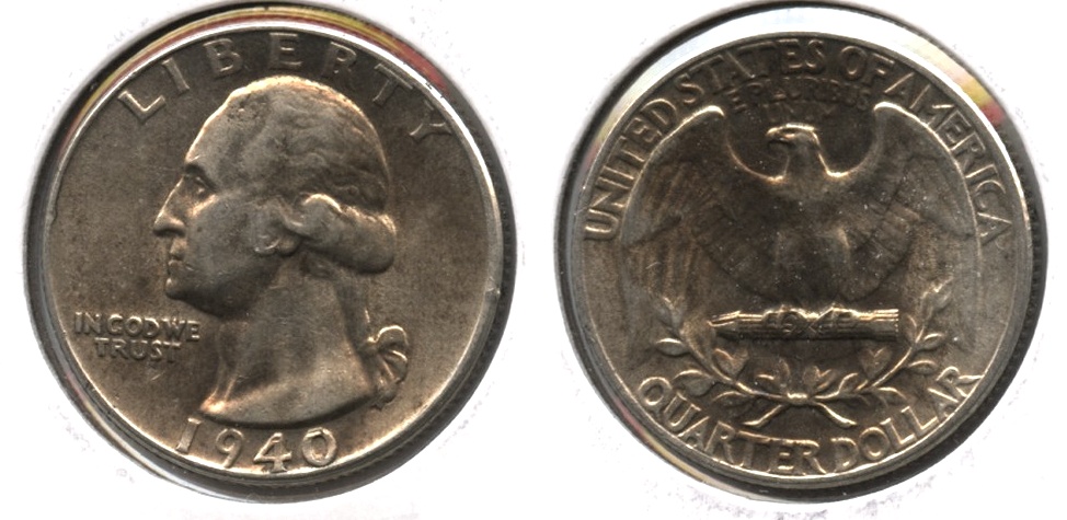 1940 Washington Quarter AU-50 b