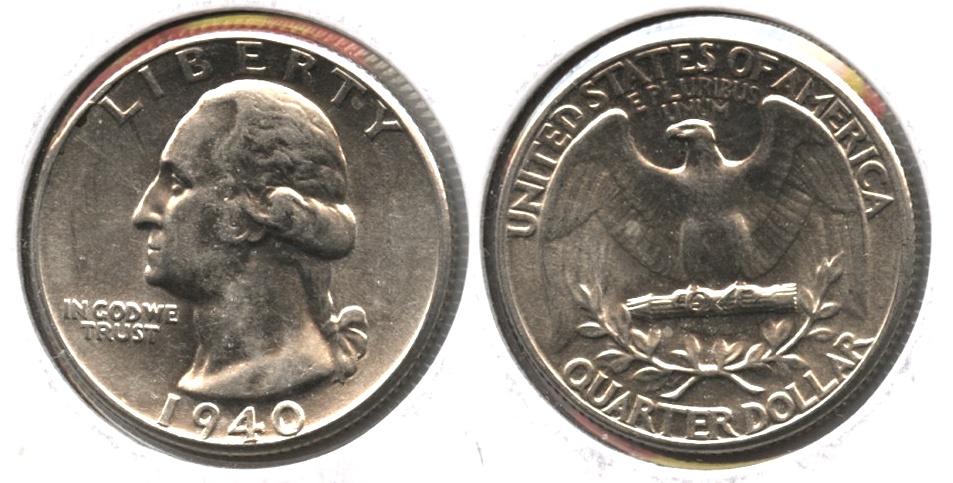 1940 Washington Quarter AU-50 e