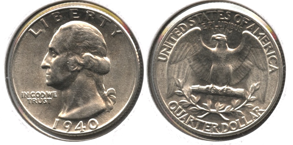1940 Washington Quarter AU-50 g