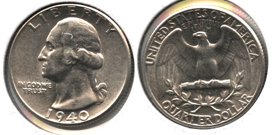 1940 Washington Quarter AU-50 i