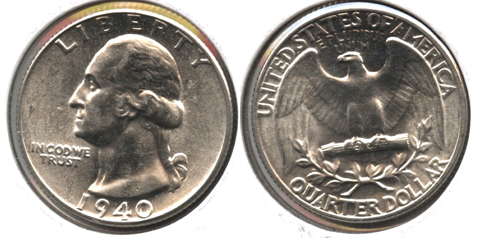 1940 Washington Quarter AU-55 a