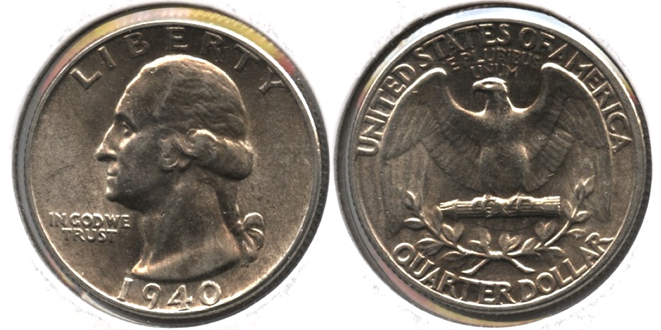 1940 Washington Quarter AU-55 d