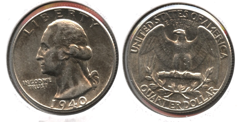 1940 Washington Quarter AU-55 e