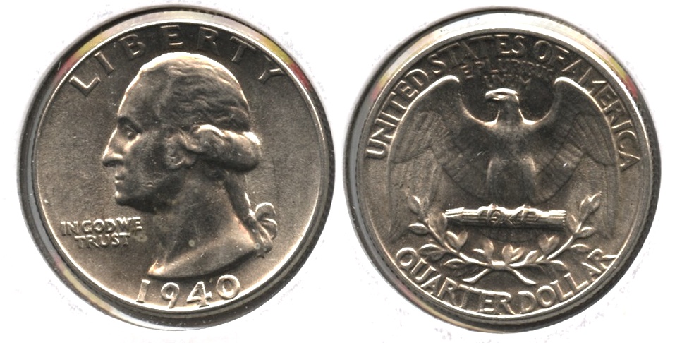 1940 Washington Quarter AU-55 j