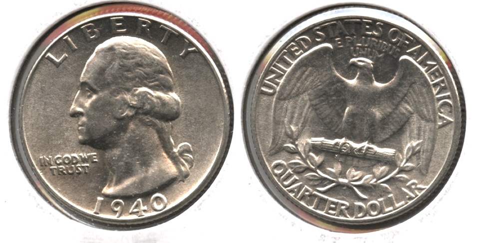 1940 Washington Quarter AU-55 k