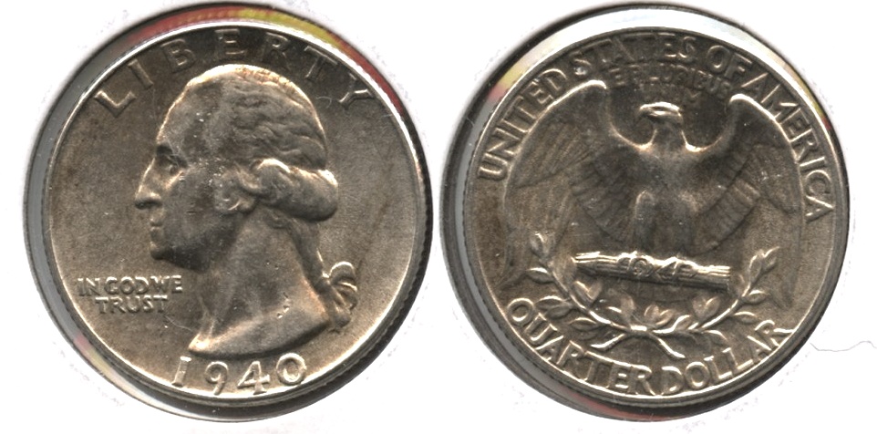 1940 Washington Quarter AU-55 l