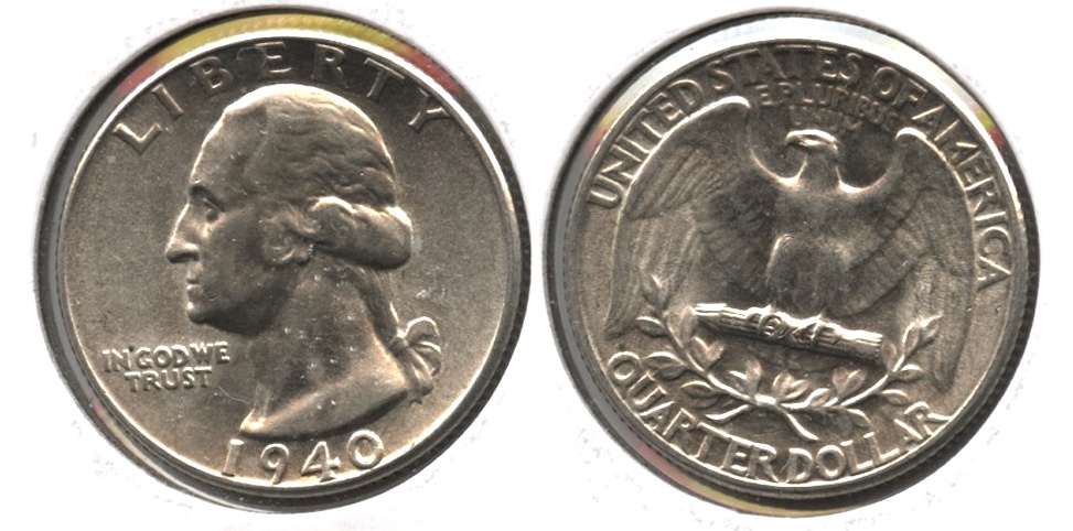 1940 Washington Quarter AU-55 n