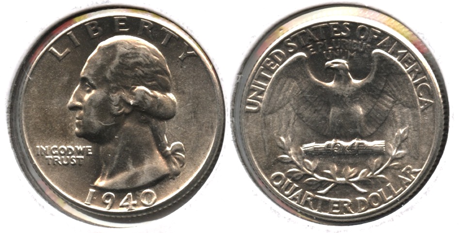 1940 Washington Quarter MS-60 a