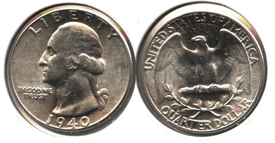 1940 Washington Quarter MS-63 f