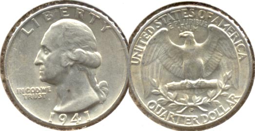 1941-D Washington Quarter AU-50 c