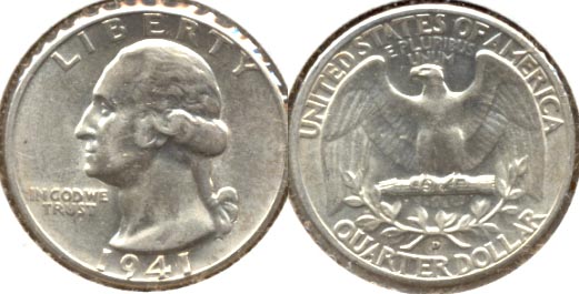 1941-D Washington Quarter AU-50 f