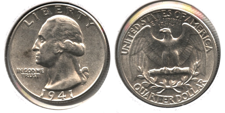 1941 Washington Quarter AU-50 e