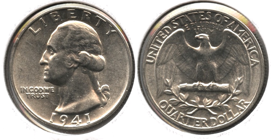 1941 Washington Quarter AU-55 d