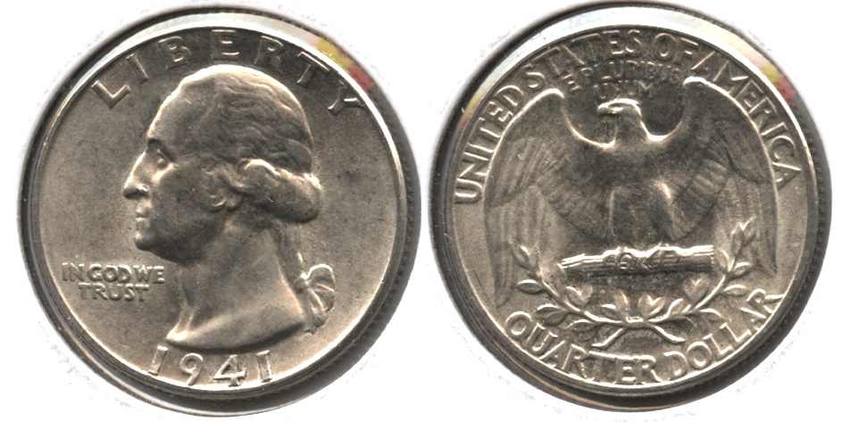 1941 Washington Quarter AU-55 f