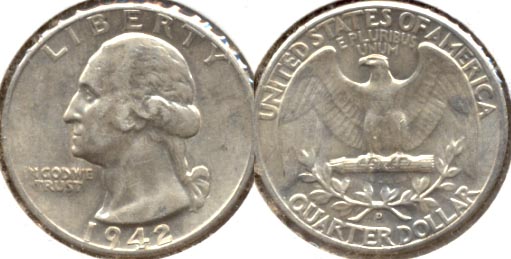 1942-D Washington Quarter AU-50