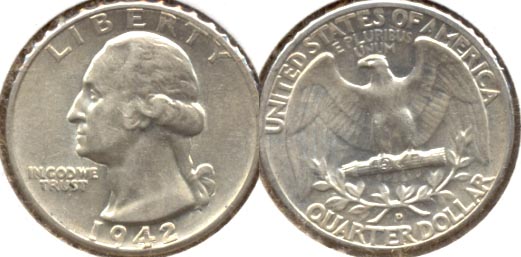 1942-D Washington Quarter AU-50 d