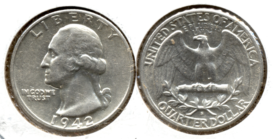 1942-S Washington Quarter AU-50 d