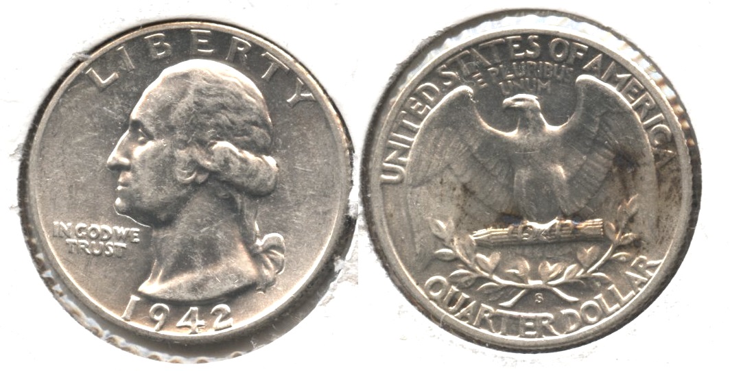 1942-S Washington Quarter AU-55 #a