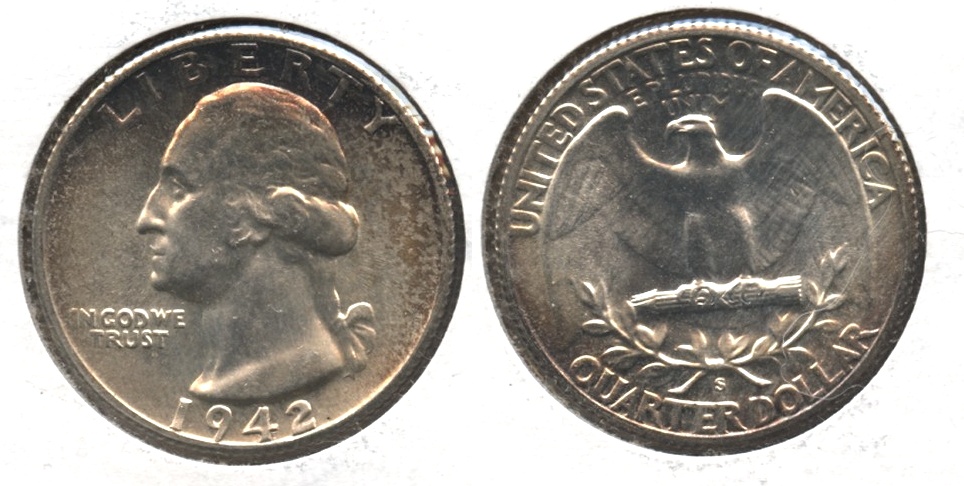 1942-S Washington Quarter MS-64