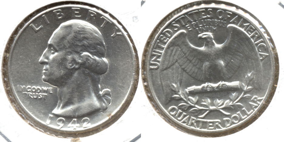 1942 Washington Quarter AU-50