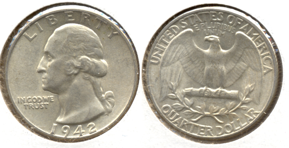 1942 Washington Quarter AU-50 a